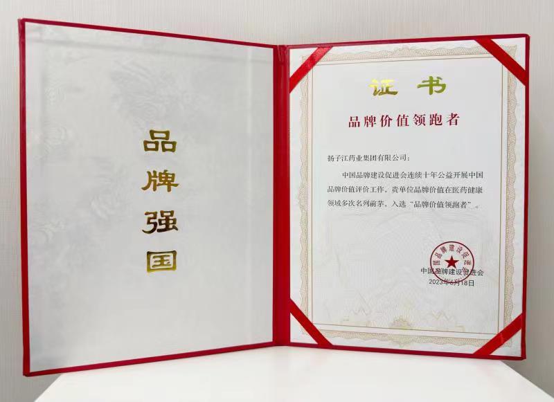 揚(yáng)子江藥業(yè)集團(tuán)榮獲“品牌價值領(lǐng)導(dǎo)跑者”稱號